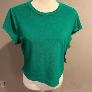 NWT Juicy by Juicy Couture Green Terry Cloth Crew Crop Shirt Large